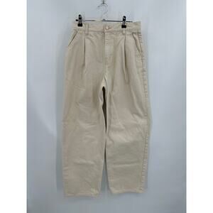Oak + Fort High Rise Barrel Leg Cream Jeans Size 6